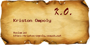 Kriston Ompoly névjegykártya